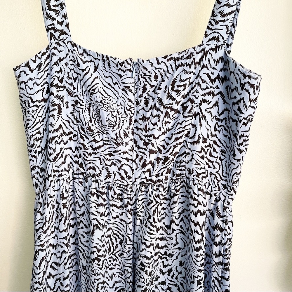 HVN Olympia Blue Silk Tiger Print Midi Dress - Picture 6 of 10